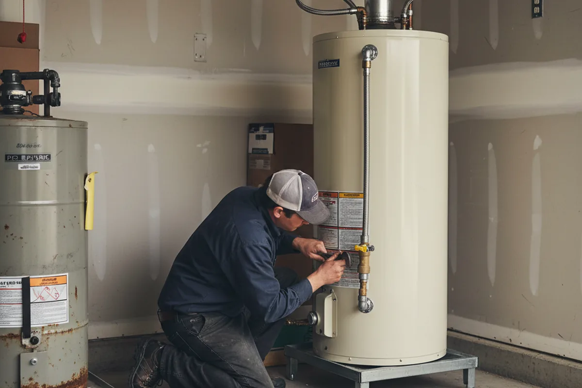 Water heater and shutoff valve replacement in New Manchester